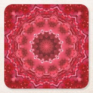 Abstract , mandala , kaleidoscope square paper coaster