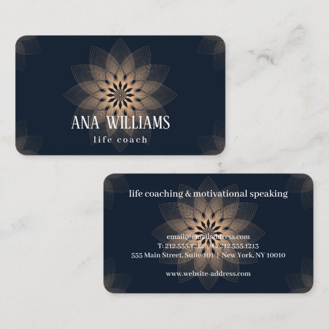 Abstract  mandala life teacher business card (Front/Back)
