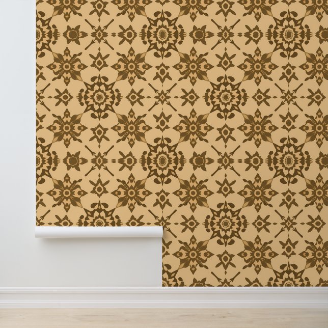 Abstract Mandala Pattern in Earthy Browns Wallpaper (Application)