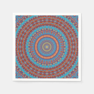 Abstract mandala round seamless pattern kaleidosco napkin