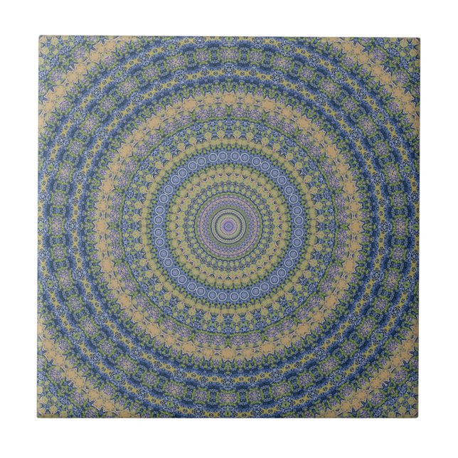 Abstract mandala round seamless pattern kaleidosco tile (Front)
