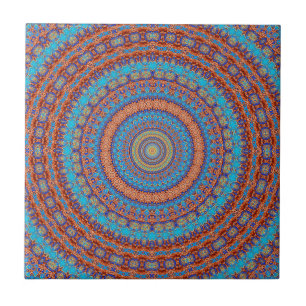Abstract mandala round seamless pattern kaleidosco tile