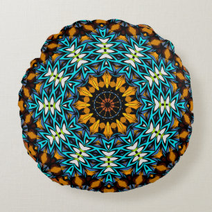 Abstract mandala round spring summer fresh bandann cushion