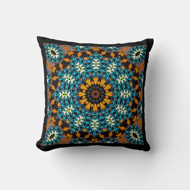 Abstract mandala round spring summer fresh bandann cushion (Front)