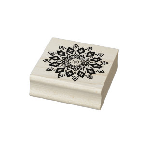 Abstract mandala rubber stamp