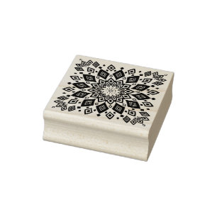 Abstract mandala tile rubber stamp