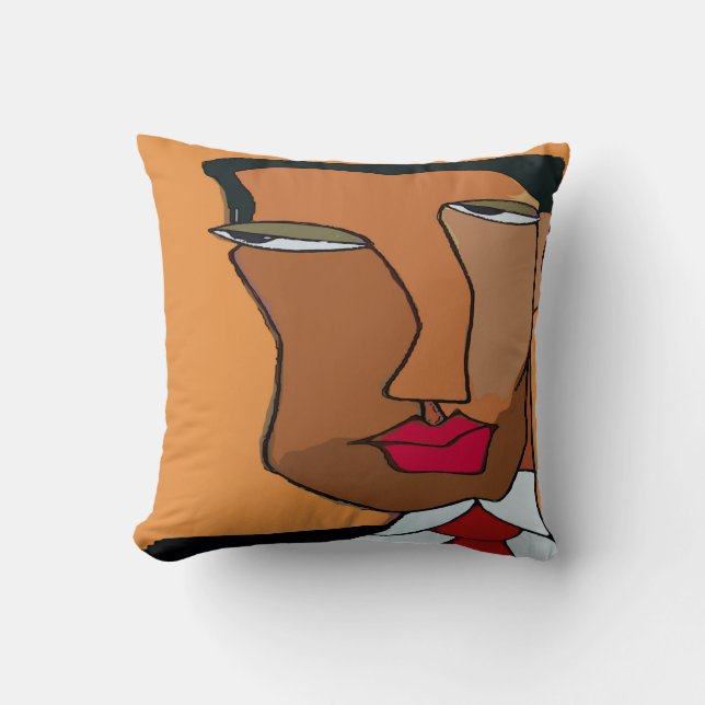 Abstract Man's Face Cushion (Front)