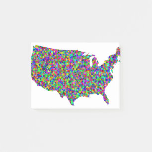 Abstract Map of America Post-it Notes