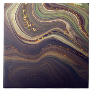Abstract Marble and Glitter Tile