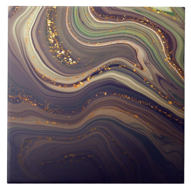 Abstract Marble and Glitter Tile (Front)