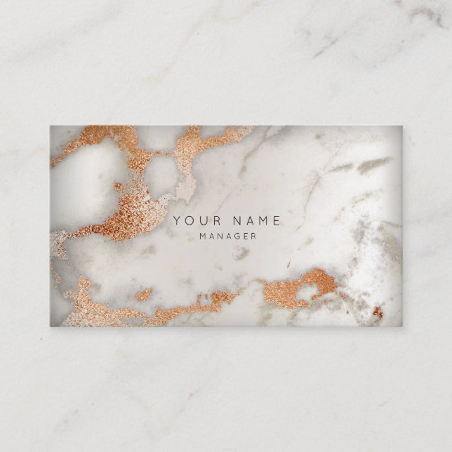 Abstract Marble Appointment Card Silver Copper Pin (Front)