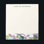 Abstract Marble Art Purple Green Personalised Notepad<br><div class="desc">This stylish custom notepad features a unique abstract marble border in purple and green. Personalise it with your name. Great gift idea.</div>