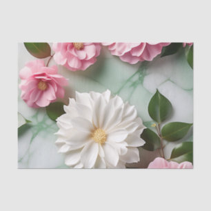 Abstract Marble Art with Botanical Tissue Paper