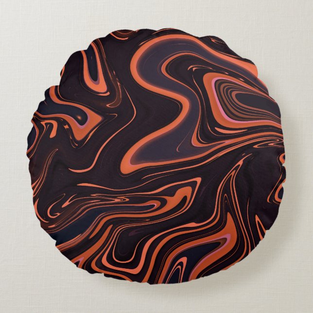 Abstract Marble: Artistic Texture Background Round Cushion (Front)