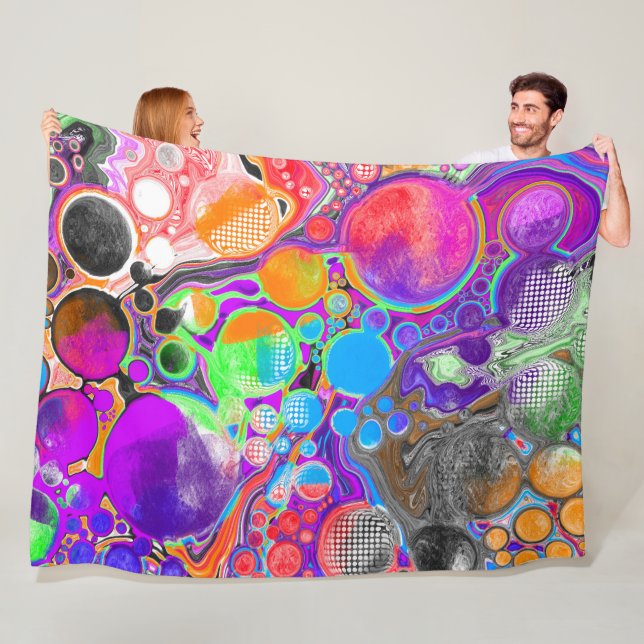 Abstract Marble Fluid Art Fleece  Blanket (In Situ)