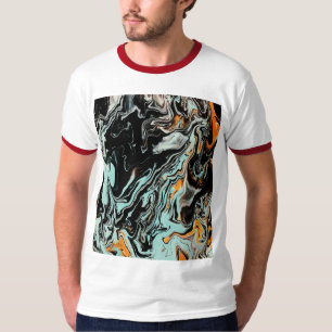 Abstract Marble Fluid Art Graphic T-Shirt – Modern