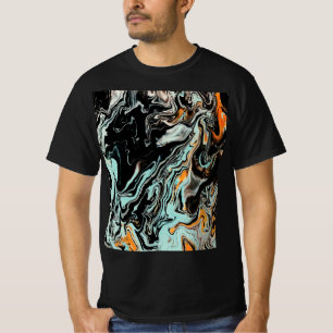 Abstract Marble Fluid Art Graphic T-Shirt – Modern