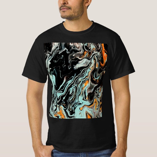Abstract Marble Fluid Art Graphic T-Shirt – Modern (Front)