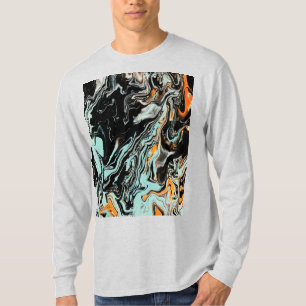 Abstract Marble Fluid Art Graphic T-Shirt – Modern