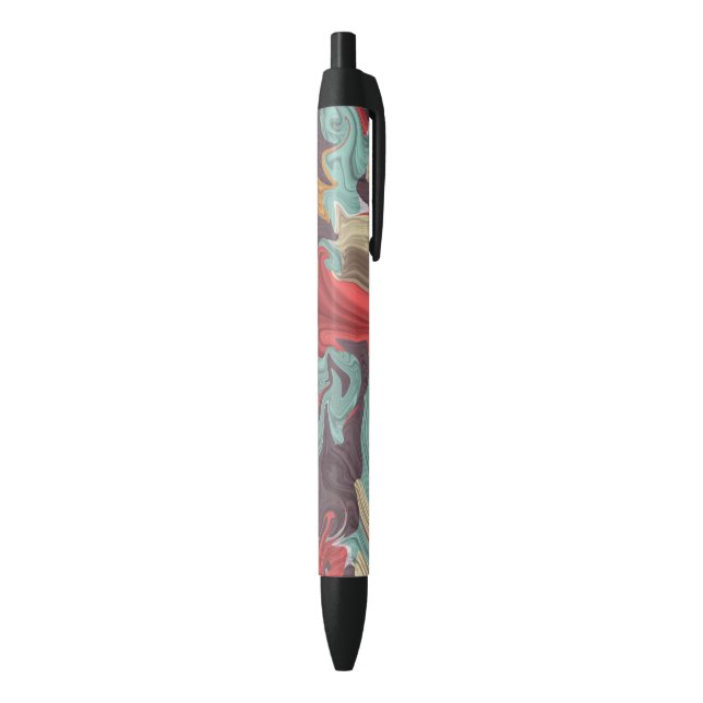 Abstract Marble illustration Colourful         Black Ink Pen (Bottom (Vertical))