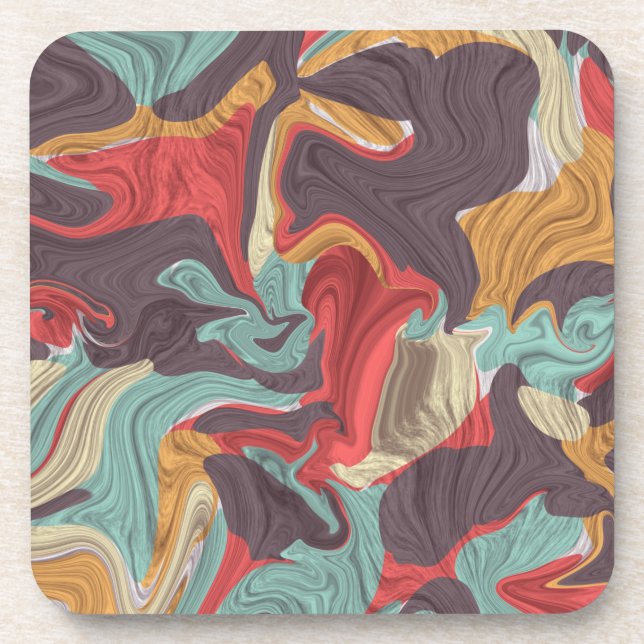 Abstract Marble illustration Colourful          Coaster (Front)