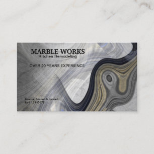 Abstract Marble Kitchen Remodeling Service Business Card
