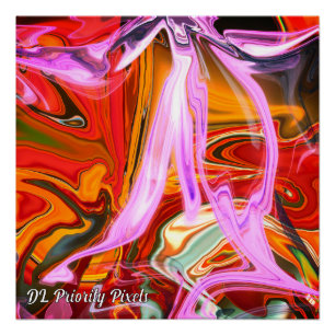 Abstract Marble Liquified Colorful Glossy Poster
