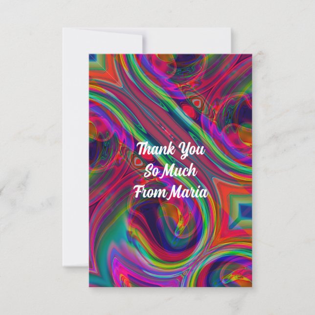 Abstract marble Liquified Colourful Thank You Card (Front)