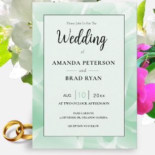 Abstract Marble Mint Green Wedding Invitation