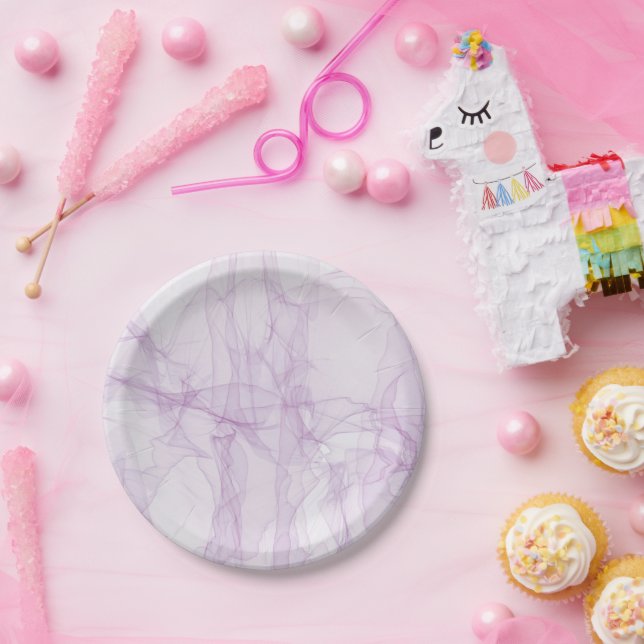 Abstract Marble Paper Plate (Party)