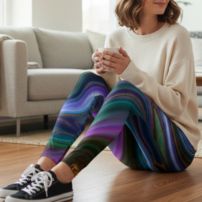 Abstract Marble Pattern Activewear Leggings (Creator Uploaded)