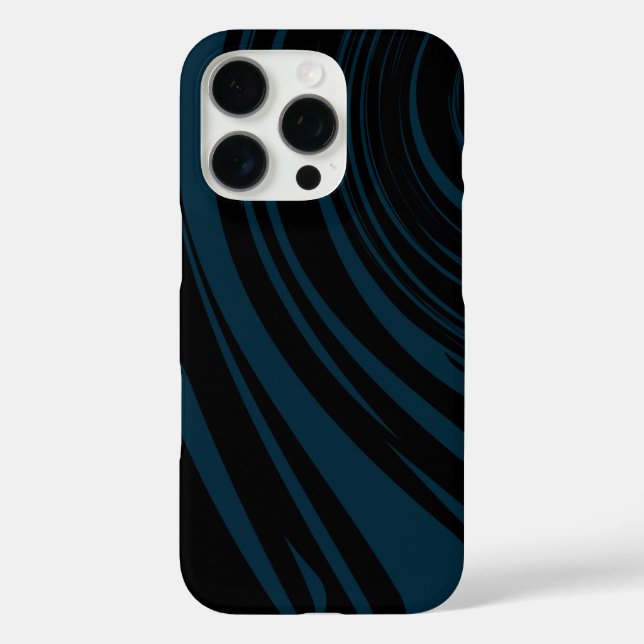 Abstract Marble Pattern in Black and Teal Case-Mate iPhone Case (Back)