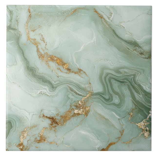 Abstract Marble Sage Green Tile (Front)
