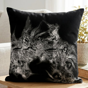 Abstract Marble Smoke Grey Cushion