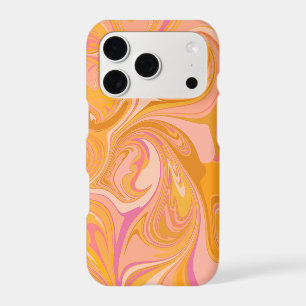 Abstract Marble Swirl Art in Yellow