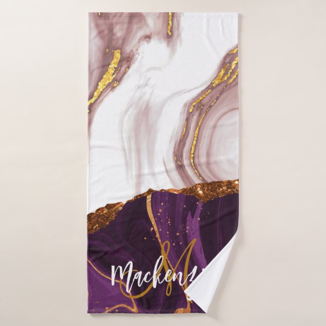 Abstract Marble Texture Bath Towel Set (Bath Towel)