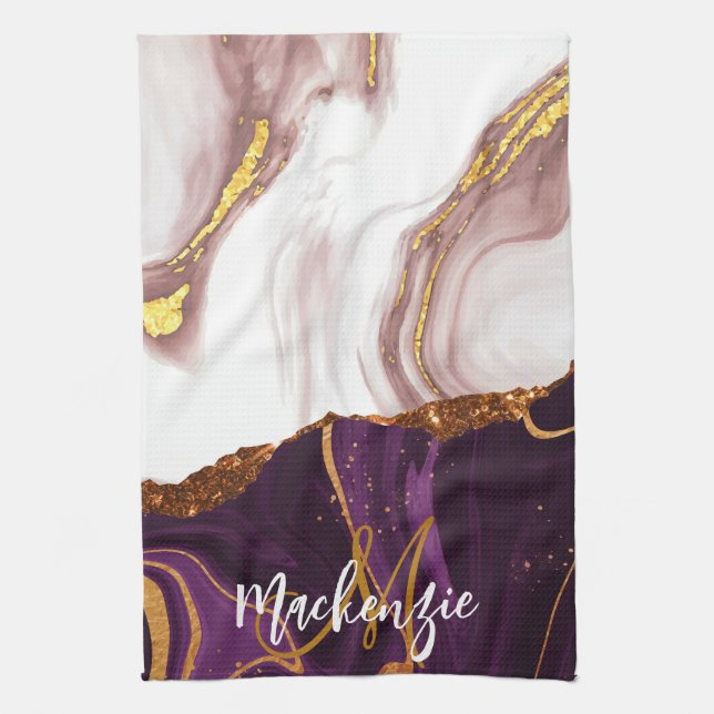 Abstract Marble Texture Tea Towel (Vertical)