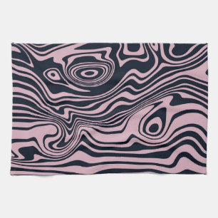 Abstract Marble Waves Artwork   Kitchen Towel