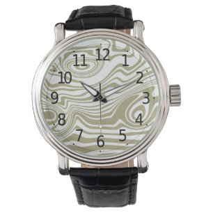 Abstract Marble Waves Artwork   Men's Watch