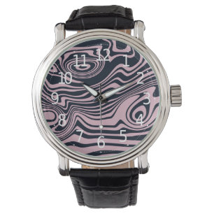 Abstract Marble Waves Artwork   Men's Watch