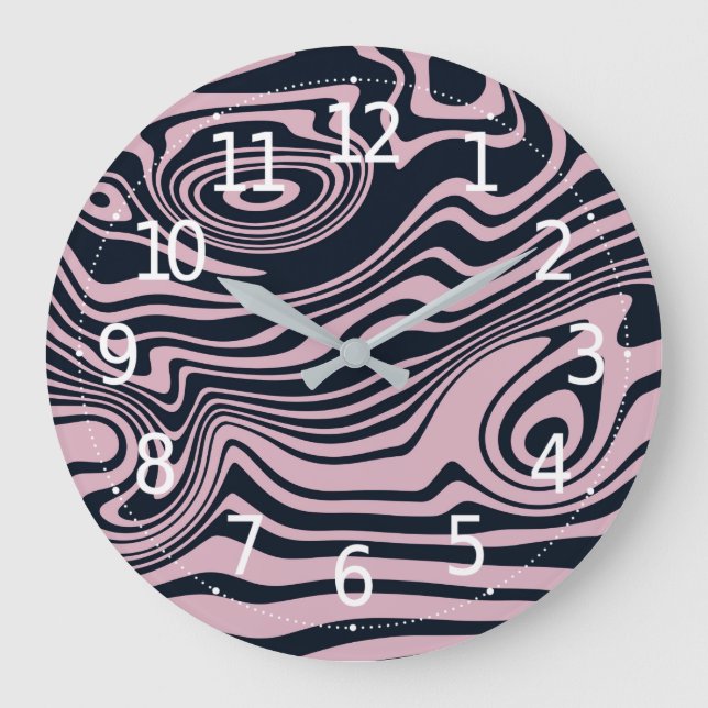 Abstract Marble Waves Artwork | Wall Clock (Front)
