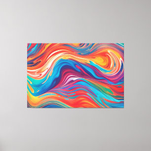 Abstract Marbled Acrylic Colorful Background Canvas Print