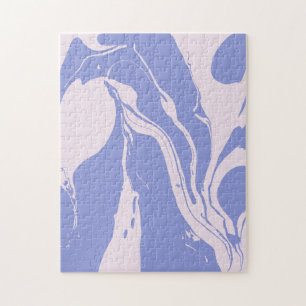 Abstract Marbled Art in Lavender and Blush Pink Jigsaw Puzzle