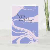 Abstract Marbled Art in Lavender and Pink Birthday