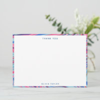 Abstract Marbled Blue Pink Personalised Stationery