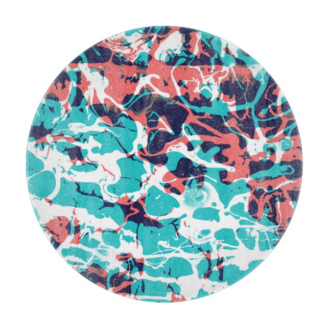 Abstract Marbled Paper Art Background Cutting Board (Front)