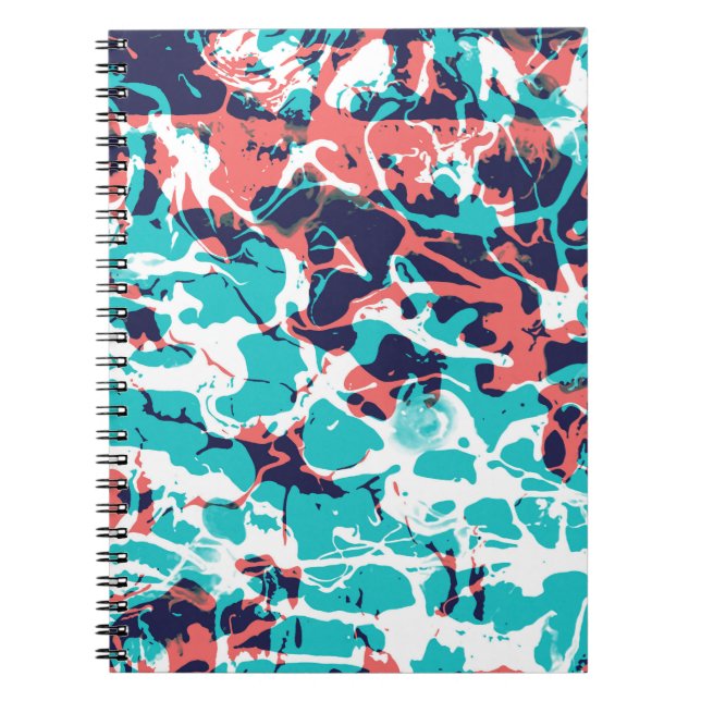 Abstract Marbled Paper Art Background Notebook (Front)