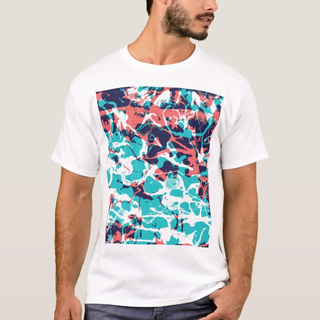 Abstract Marbled Paper Art Background T-Shirt (Front)