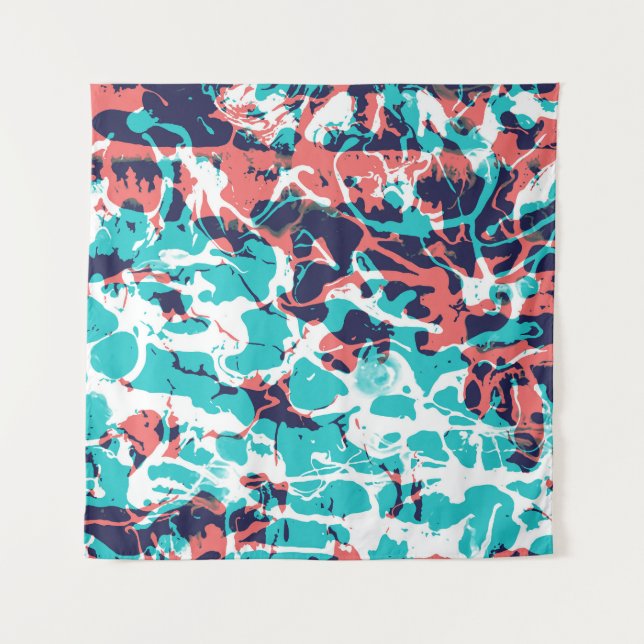 Abstract Marbled Paper Art Background Tapestry (Front)