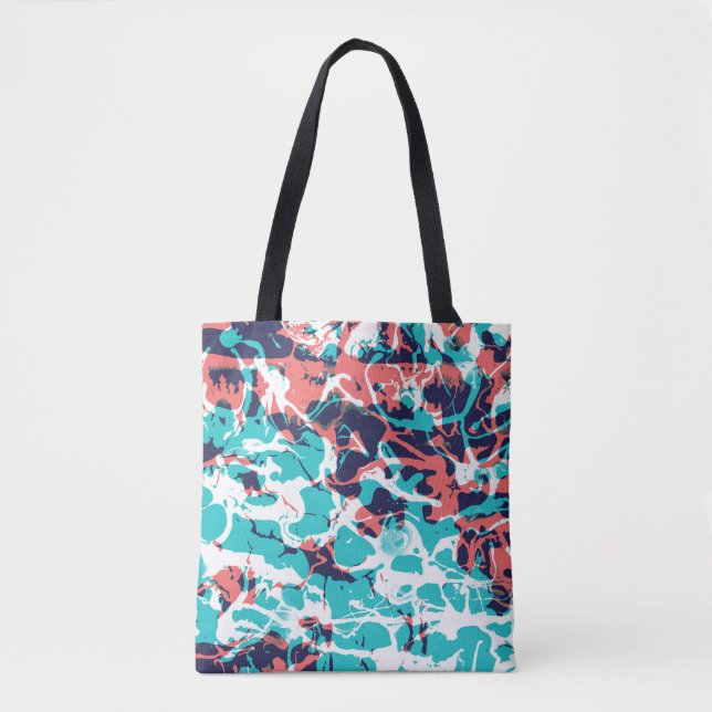 Abstract Marbled Paper Art Background Tote Bag (Front)